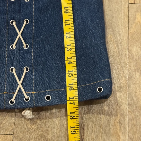 NWT RE/DONE X Levis Denim Laced Mini Skirt Size 32 - Picture 6 of 6